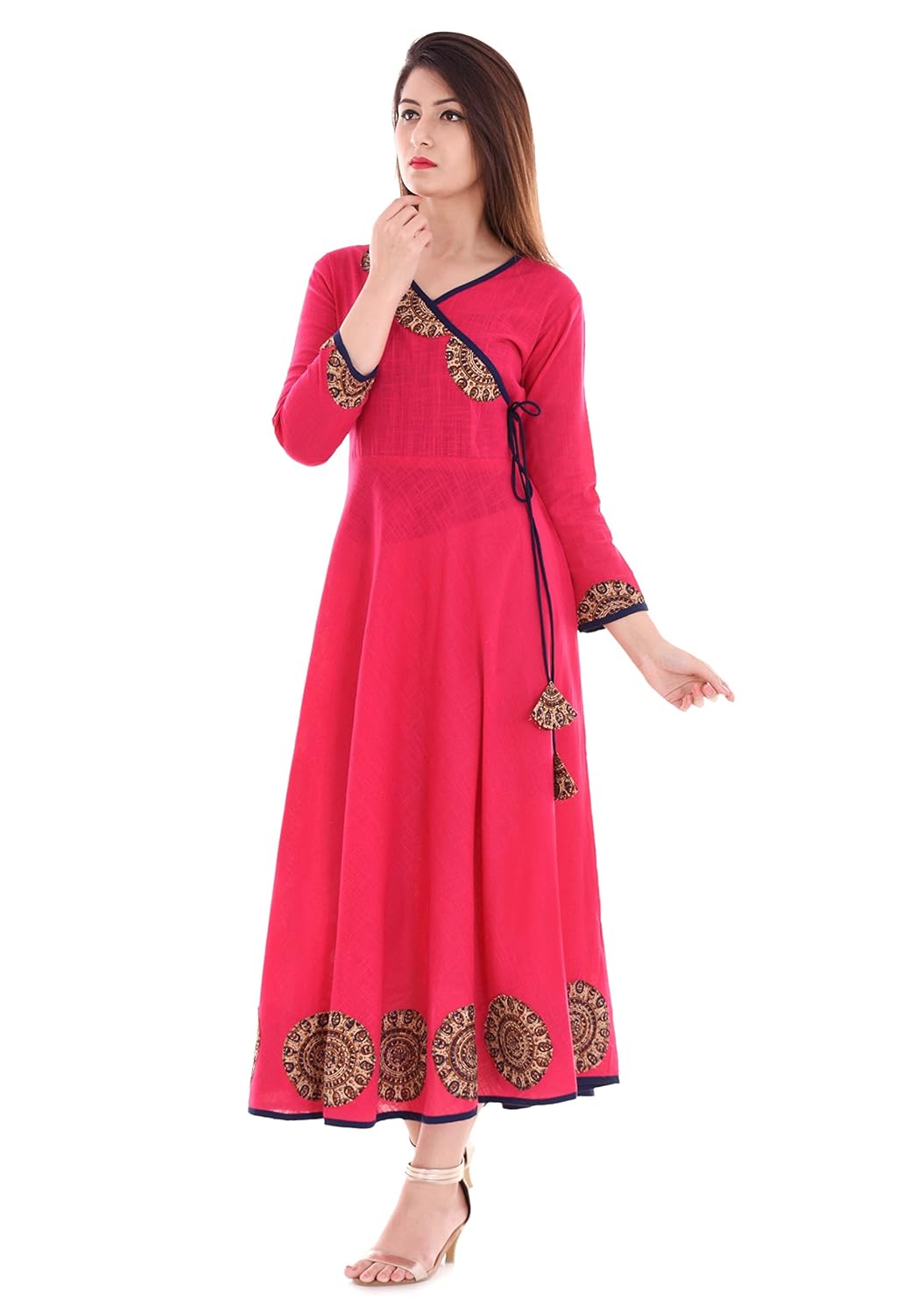 yash gallery women's patchwork anarkali flared kurta