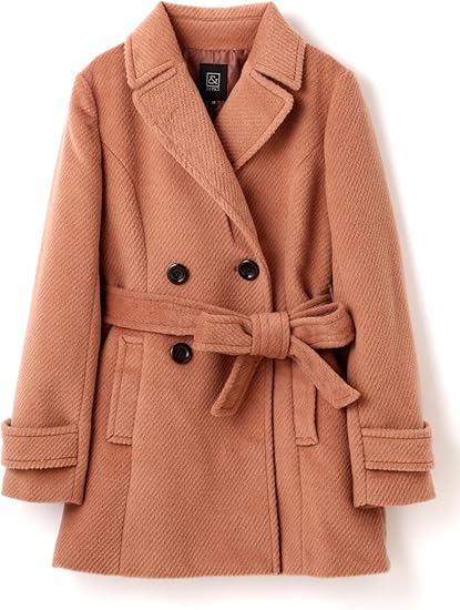 Amazon Co Jp アンドバイピンキーアンドダイアン By P D ベルト付ウールハーフコート ピンク 36 服 ファッション小物