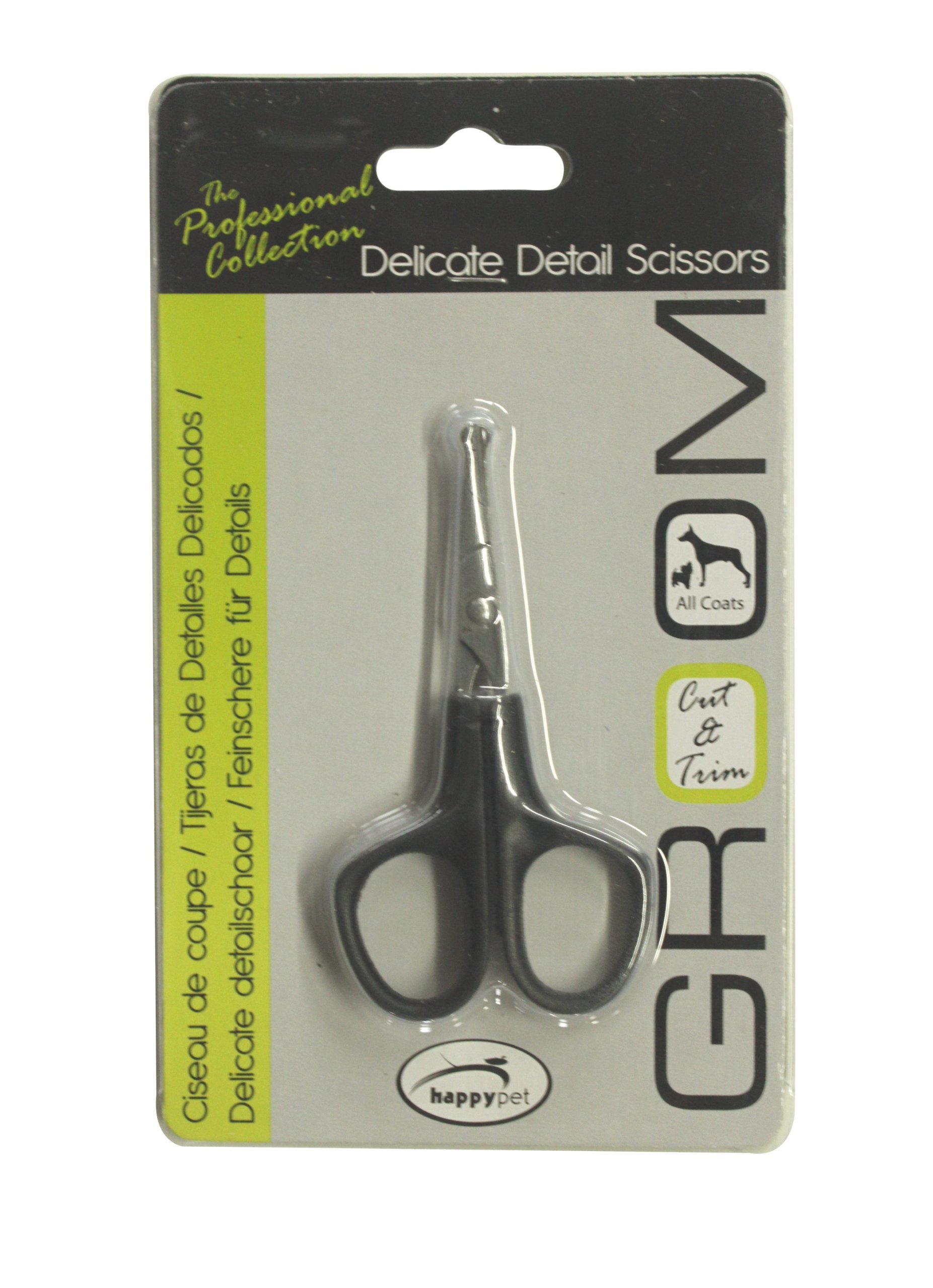 Happy Pet Groom Delicate Detail Scissors for Dogs Comfortable Grip Durable Lightweight Long Short Hair Cutting Trimming Tool for All Coat Types