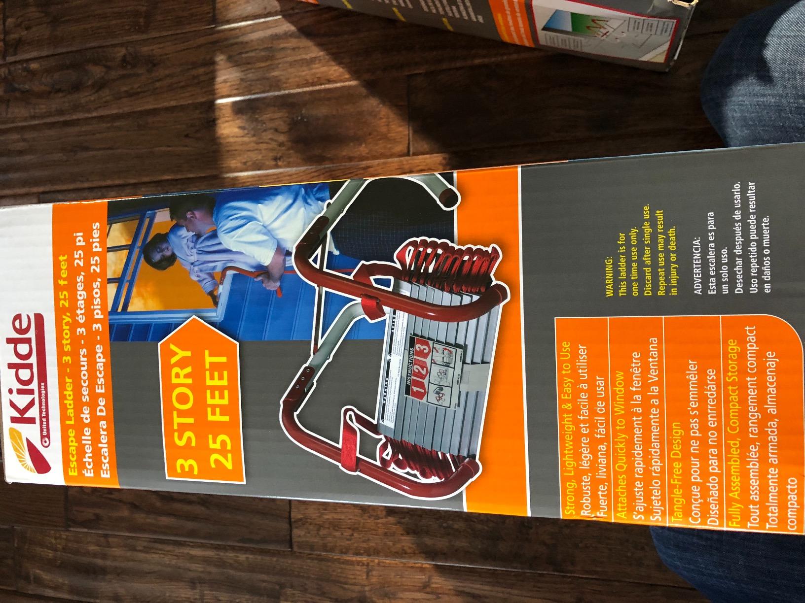 8/mo Finance Kidde Fire Escape 3Story Ladder, 25Foot AntiSlip Rungs, Rope Ladder Buy Now