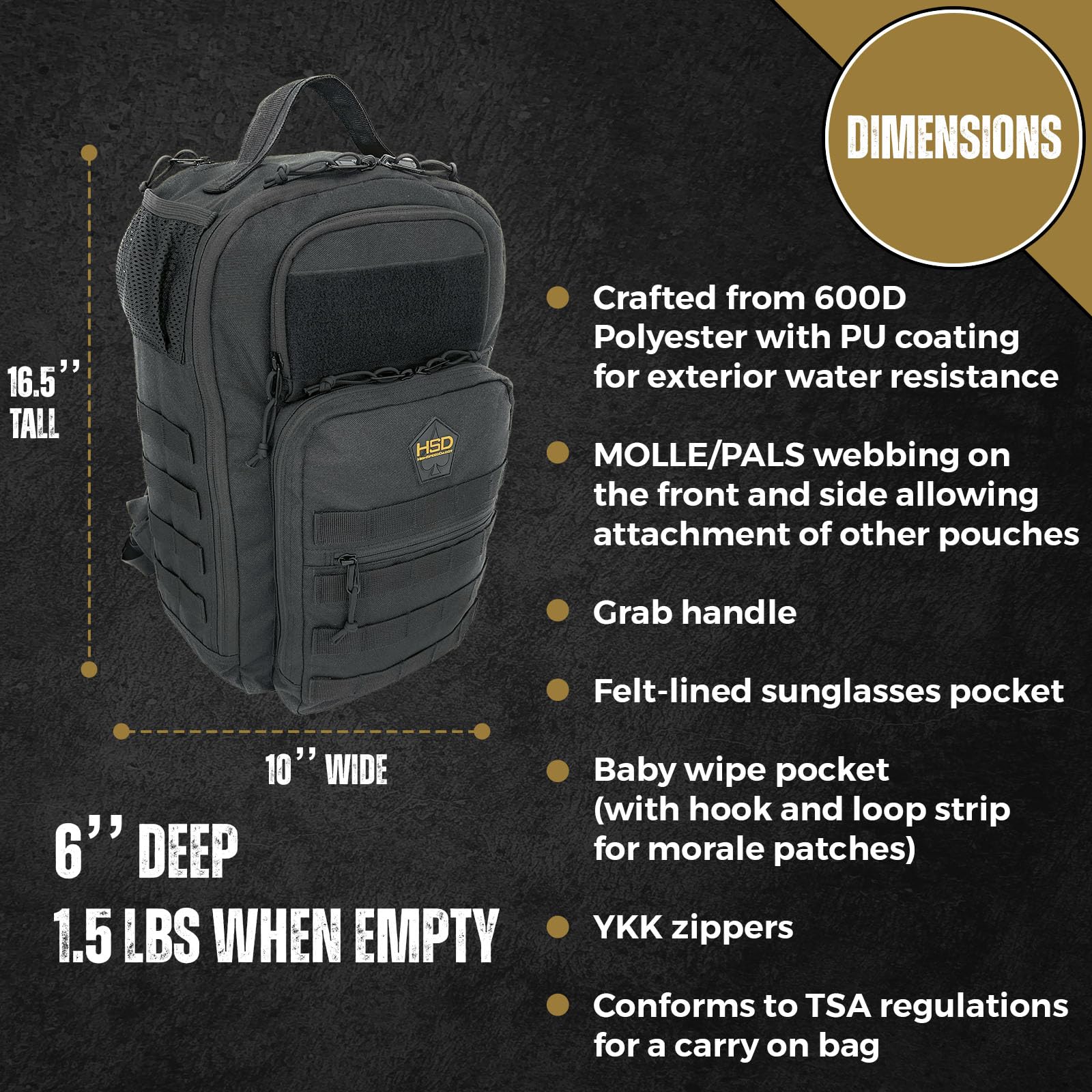 HighSpeedDaddy Baby Diaper Backpack - Military-Grade, Waterproof Men's Backpack - Baby Diaper Travel Bag for Dads & Moms