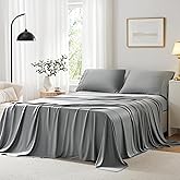 ACCURATEX Cooling Sheets for Hot Sleepers,California King Size, Grey | Viscose Made from Bamboo, 4 Pcs Silky Soft Sheet Set, Breathable Cool for Night Sweats, up to 16 inches Deep Pockect