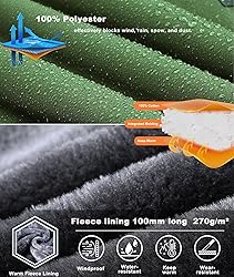 Zoofly Winter Jackets Mens Warm Fleece Windproof