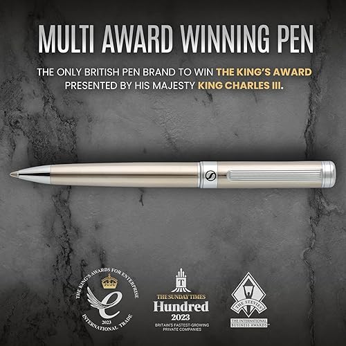 Scriveiner Stainless Steel Ballpoint Pen Stunning Luxury Pen