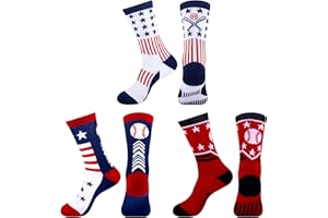 Moyel Sports Socks for Boys Kids 8-12 12-14 Athletic Socks for Kids Crew Socks for Boys Baseball Gifts