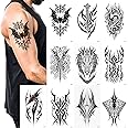 Temporary Tattoos for Men Women 10 Sheets Large Realistic Fake Tattoo Stickers Viking Tribal