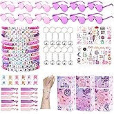 Vanblue 84 Pcs Friendship Popular Singer Party Favors Era Party Birthday Decorations Supplies Bulk Bracelet Disco Keychain Goodies Bags Stuffers Friendship Gifts for Fans Girls