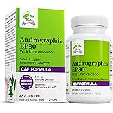 Terry Naturally Andrographis EP80 with Umckaloabo - Sinus Health Support - Supplement to Support Mucus Relief & Respiratory Function - Vegan Capsules to Aid Immune Health - 60 Capsules (60 Servings)