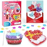 Lonfliness 8PCS Poke-in Craft and Art Kit Heart Monster Dessert No-Mess Fabric Sewing Art Puzzle Puncture Painting Toy Gift Mom Valentine Creative Activity Game Birthday Party