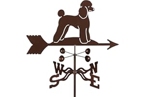 E-Z VANE EZ Vane Steel Poodle Weathervane 21” Height, Includes Metal Deck Mount, Wind Cups & Brackets | Hand-Crafted and Family-Owned, Made in The USA with Triple Powder Coating, Limited