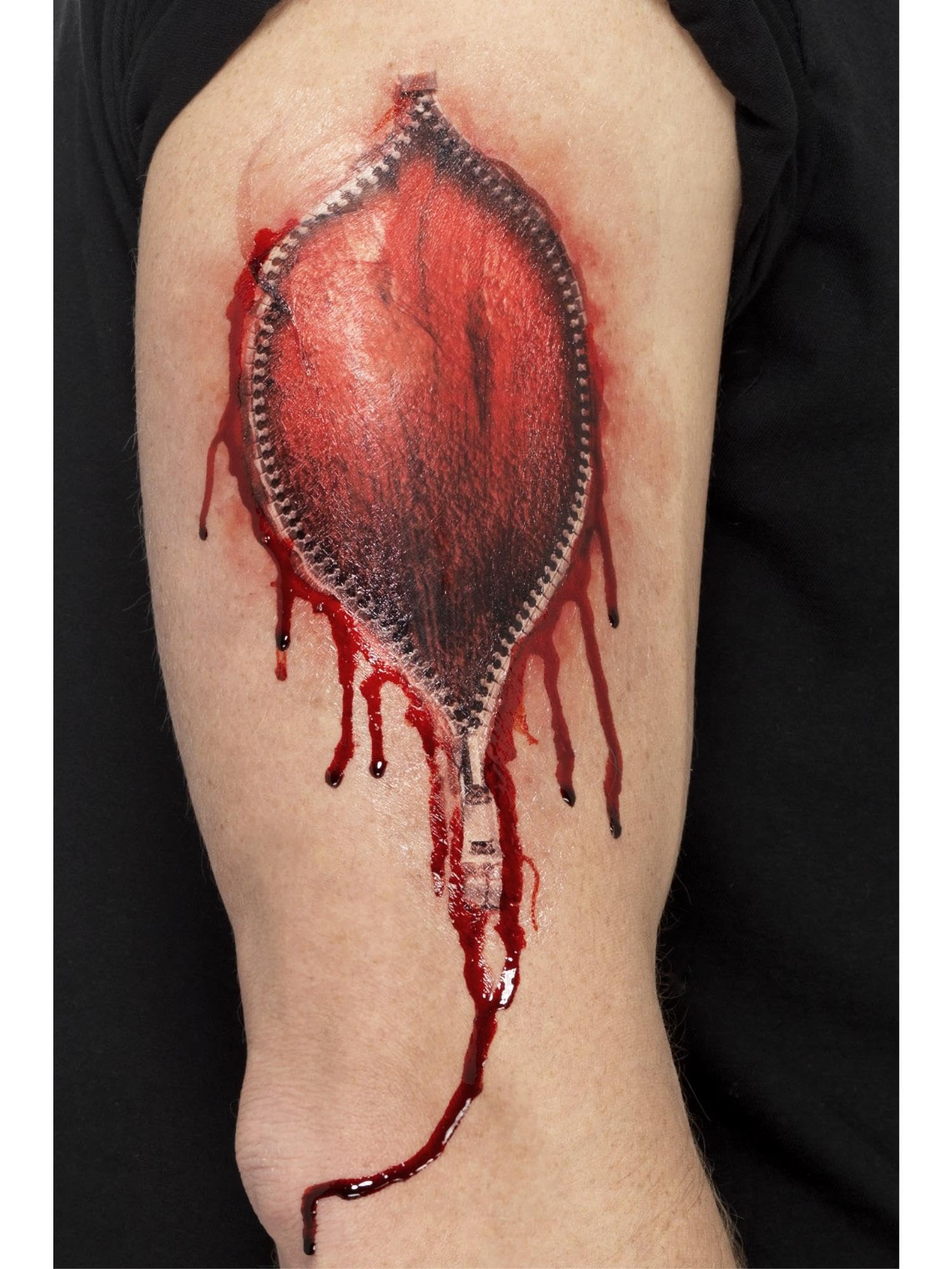 Smiffys Make-Up FX, Red Ripped Skin Tattoo Transfers, Cosmetics and Disguises Fancy Dress, Zombie Dress Up Cosmetics & Disguises.