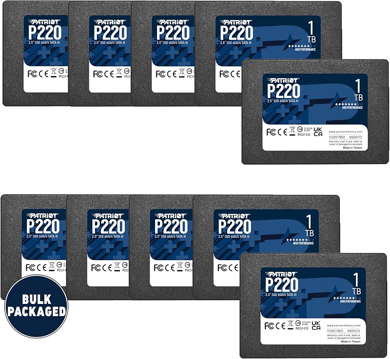 Patriot Memory P220 1TB SATA III 2.5" Internal SSD P220S1TB2510B
