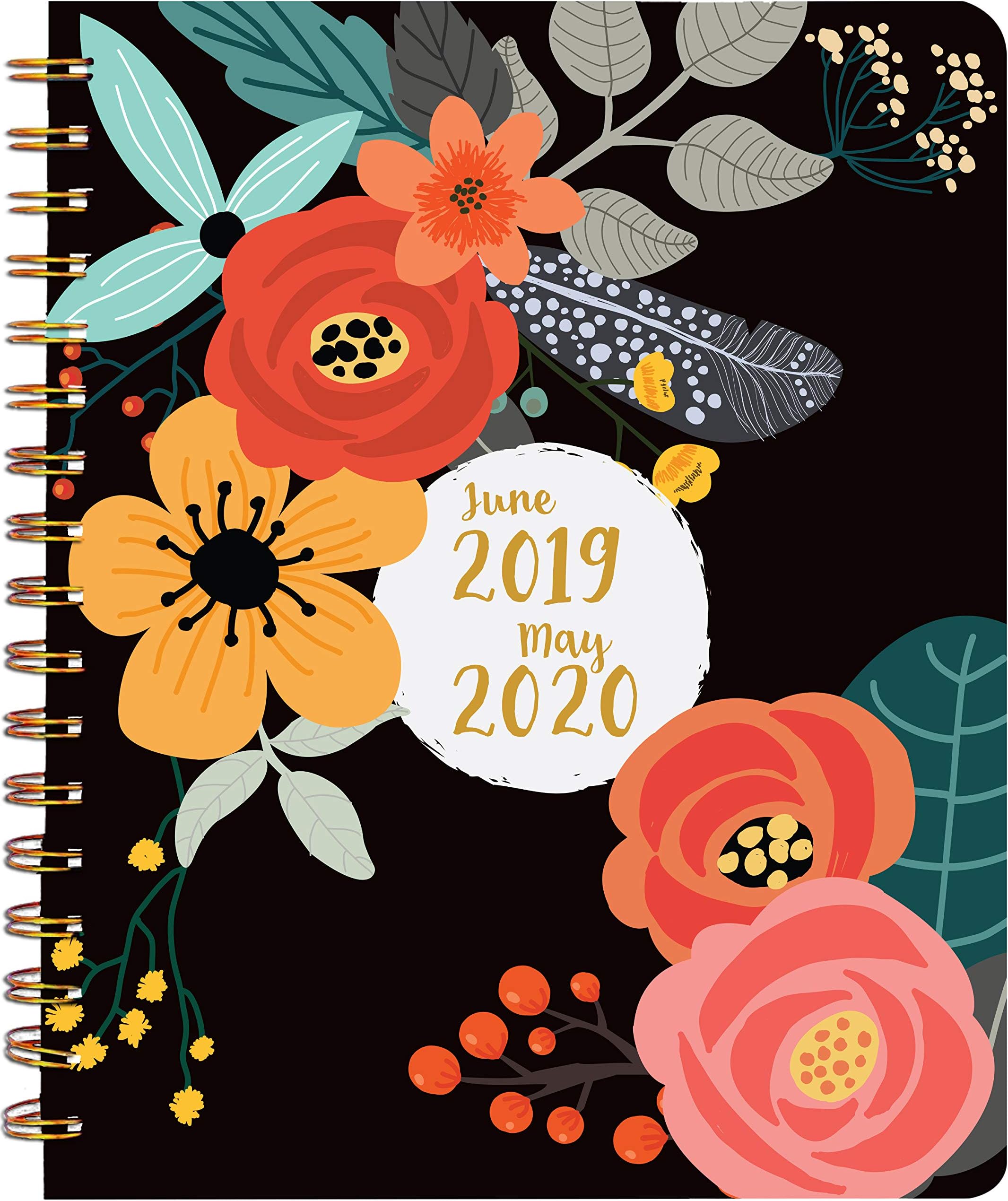 Planner 2019-2020 Academic Year Weekly & Monthly Planner (July 2019 - June 2020), Hardcover, Gold-Wire Binding, 9"x7" (Purse Size)