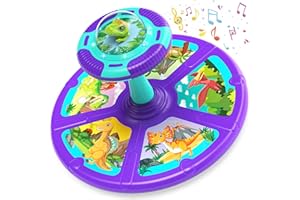 IGRL Dinosaur Sit and Spin Toddler Toys, 360° Spin Activity Toys with Music & LED Lights for Ages 1-3 Years Kids, Indoor Outdoor Early Development Toys & Birthday Gift for Boys Girls 18 Months +
