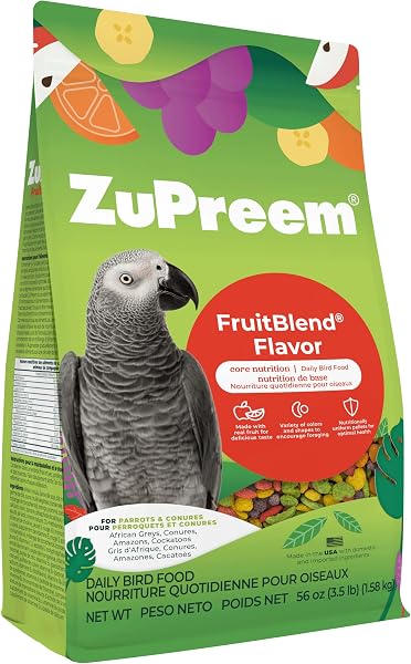 ZuPreem FruitBlend Parrot & Conure Food, Uniform Bird Food, M/L, 3.5 lb | Bird Food Pellets, Real Fruit, Fruit Blend, Conures
