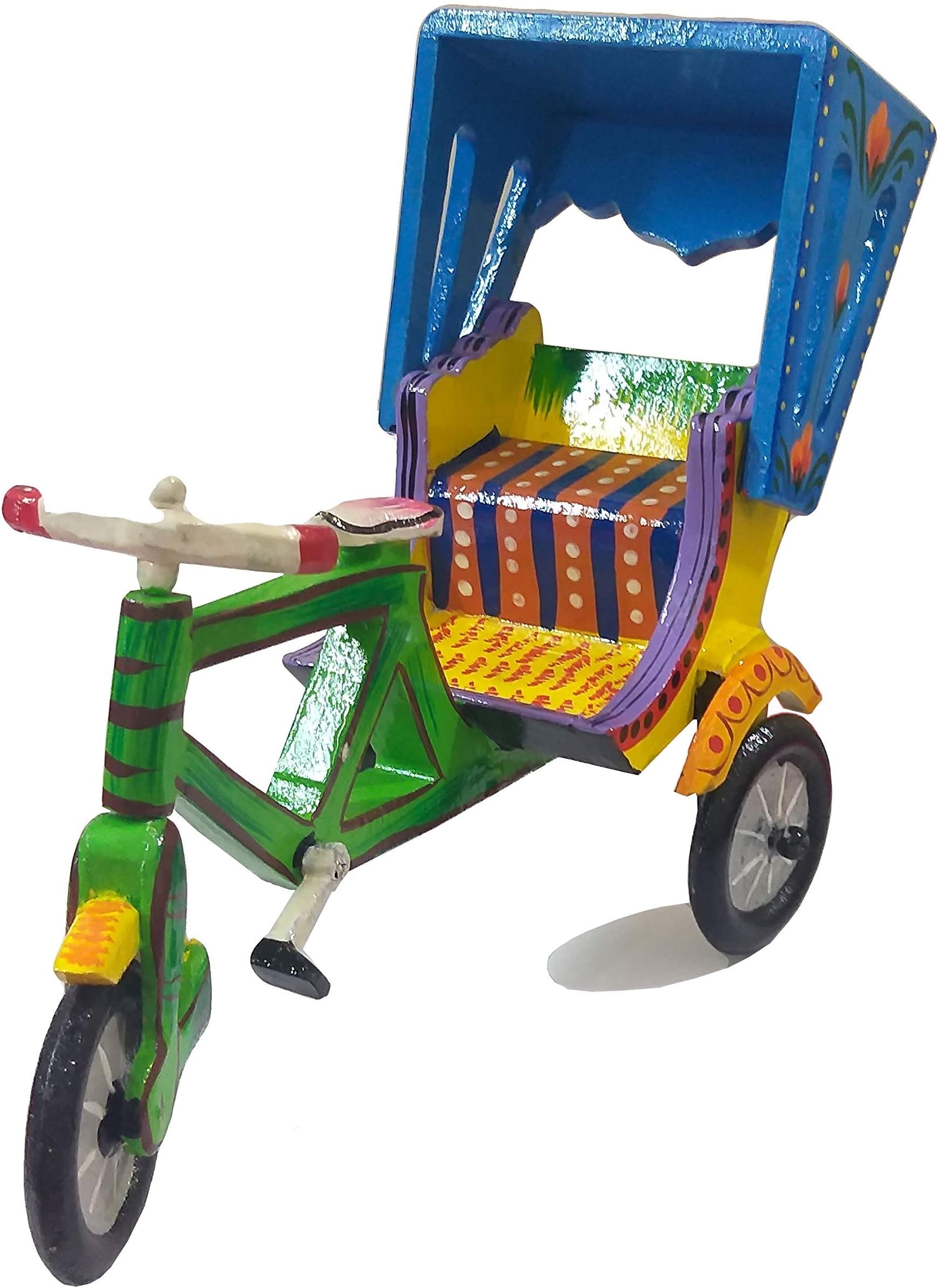 BANIHandicraft Handmade Wooden Push and Pull Toys,Home Decorative Show case use hygienic Natural Organic Color Gift Item (Rickshaw)