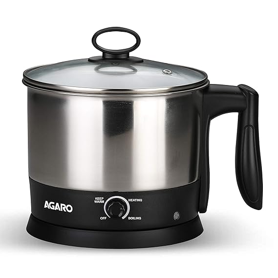 AGARO Esteem Multi Kettle 600-Watt, 1.2 Litre with 3 Heating Modes & Rapid Boil Technology