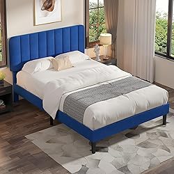 VECELO Full Size Bed Frame with Upholstered