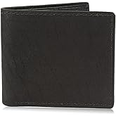 Genuine Bison/Buffalo Leather Bifold Wallet Handmade (8 Card Slots, Black)