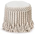 thumbnail image 2 of Handmade Terracotta Pouf Ottoman | 19x19x17 Inch Footrest & Extra Seating | Eco-Friendly EPP Bead Filling For Living Room & Bedroom 2 of 14