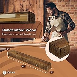 Avana Rustic Fireplace Mantel Shelf 60 Inches