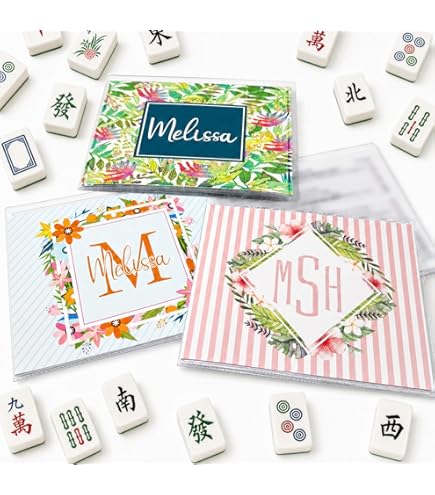 WalkManony Card Sleeve for Mahjong Card 2026, Large American Mahjong Card Holder, Mahjong Card Protector 4 Pack, Chinoiserie Scorecard Cover-Pink : Toys & Games