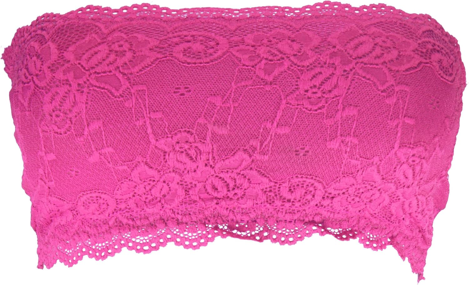 DamenBandeauBH mit Spitze, nahtlos, trägerlos, gepolstert, dehnbar