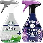 Febreze Fabric Spray &amp; Carpet Heavy Duty Odor Fighter, Fabric Refresher, Multi-Use Deodorizer, Sneaker Balls Alternative, Couch &amp; Linen Spray, Downy Calm &amp; Rainforest Scents, 16.9oz, 2ct (1 of each)