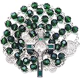 GeekTenet Rosary Beads Benedict Chaplet Artificial Crystal Glass Rosery Cross Catholic gifts