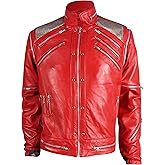 TLW (Premium Quality) Beat-it Leather Jacket - RED - 100% Real Leather