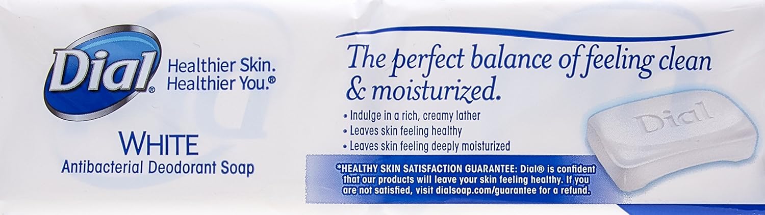 Dial Antibacterial Deodorant Soap, White, 4 Ounce (Pack of 8) Bars : Bath Soaps : Beauty
