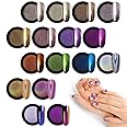 Chrome Nail Powder Set - 16 Jars Chrome Powder for Nails Gold Chrome Nail Powder Kit Nail Chrome Powder for Gel Nails Red Chrome Nail Powder - Nail Glitter for Nail Art Holographic Glitter for Nails