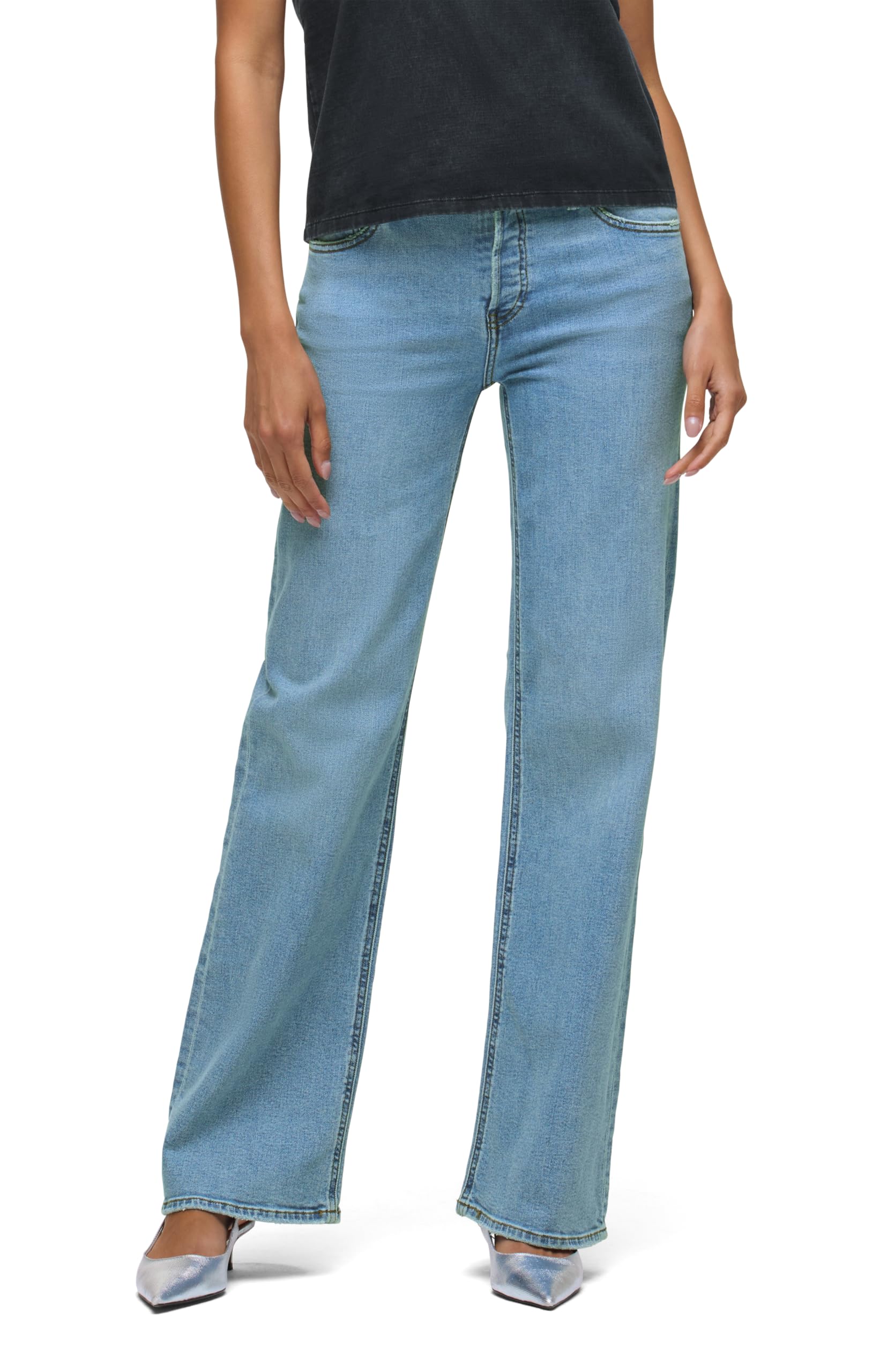 Hudson Women’s Rosie High-Rise Wide Leg Jean, Oak, 27
