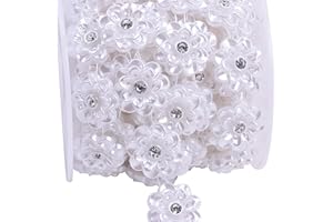 KAOYOO 5 Yards Flowers Shaped with Rhinestone Chain Sew on Trims Wedding Dress Decoration Beaded Trim