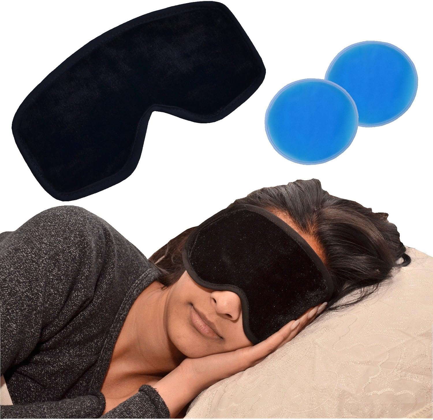 Medipaq® Deluxe Magnetic Gel Eye Mask, HOT or Cold, Reduce Swelling, Dark Circles, Wrinkles, Migraines Relief