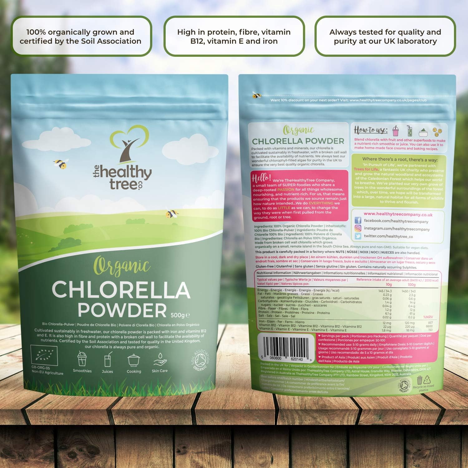 Organic Chlorella Powder by TheHealthyTree Company for Juices and Smoothies, High in B12, Protein and Iron - Image 5