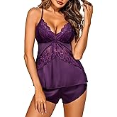 Avidlove Women's Satin Pajama Cami Set Sexy Lingerie Silky Sleepwear Nightwear 2 Piece Pj Short Sets
