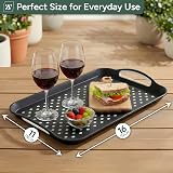 Zuvo Anti-Slip Food Serving Tray with Handles Set of 2 Black view 2