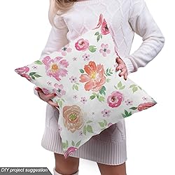 Lunarable Floral Fabric by The Yard, Shabby Form