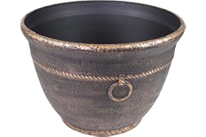 Liberty Garden 1925 High Density Resin Banded Hose Pot, Antique Bronze
