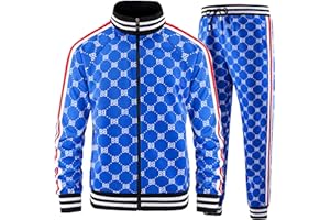Aeeleire Track Suits for Men Set Plaid Tracksuit Mens Sweatsuits 2 Piece Sport Jogger Sweat Suits Clothes Jogging Outfits
