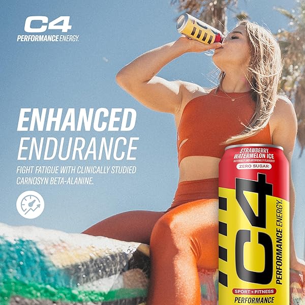 C4 ENERGY DRINK 16OZ (PACK OF 12) – STRAWBERRY WATERMELON ICE – SUGAR FREE PRE WORKOUT PERFORMANCE DRINK WITH NO ARTIFICIAL COLORS OR DYES