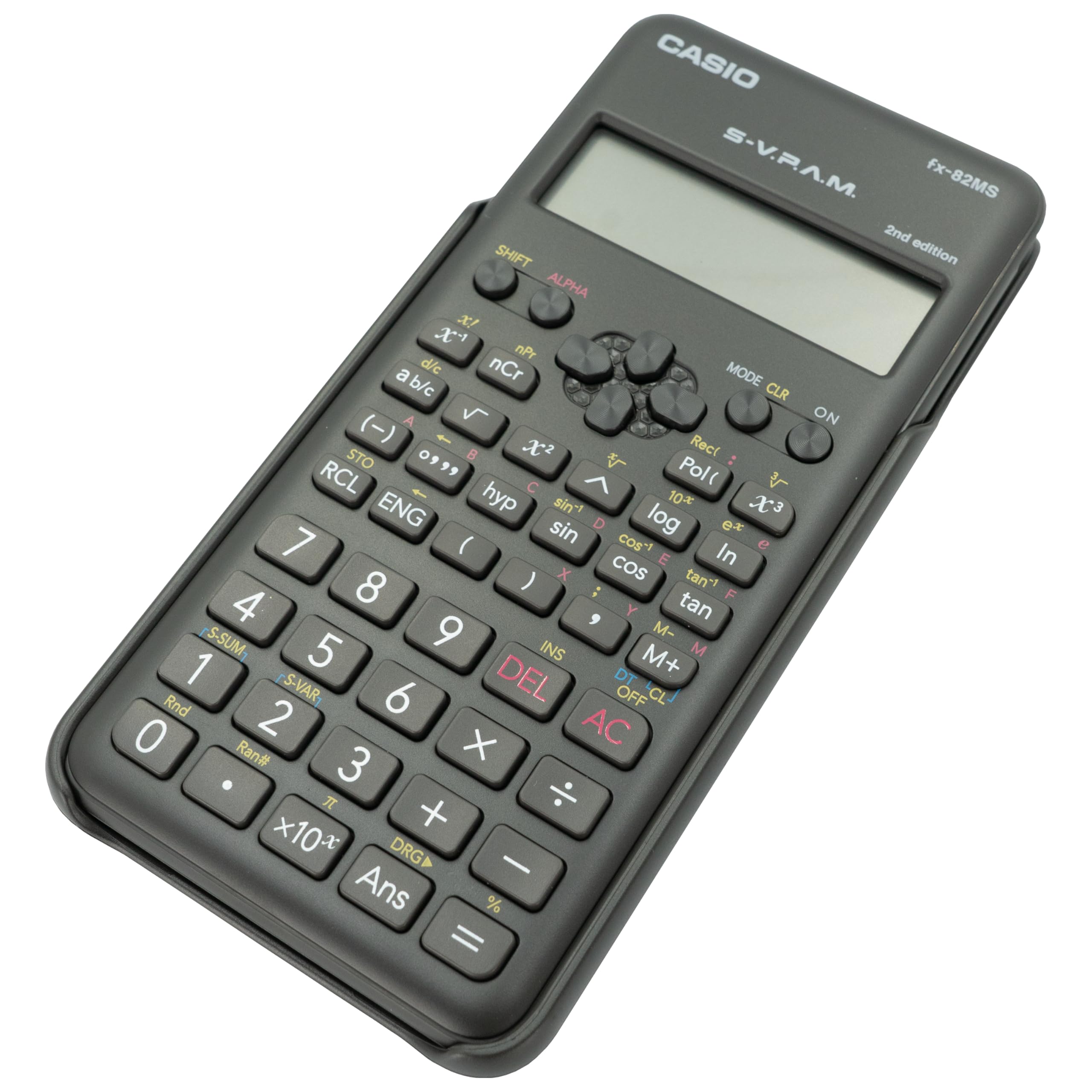 Casio FX-82MS-2-S-MH 240 Function Scientific Calculator with 2 Line Display, Black, Med