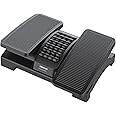 Mount-It! Ergonomic Footrest, Tilt Adjustable Individual Platforms, Height Adjustable Foot Rest with Massage Surface, Under Desk Foot Stool for Office, Leg Support and Improved Posture, Black