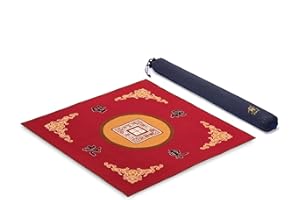 Yellow Mountain Imports Multi-Purpose Table Cover for Mahjong, Poker, Card Games, Board Games, Tile Games, and Dominoes - Vibrant Red, 31.1 Inches