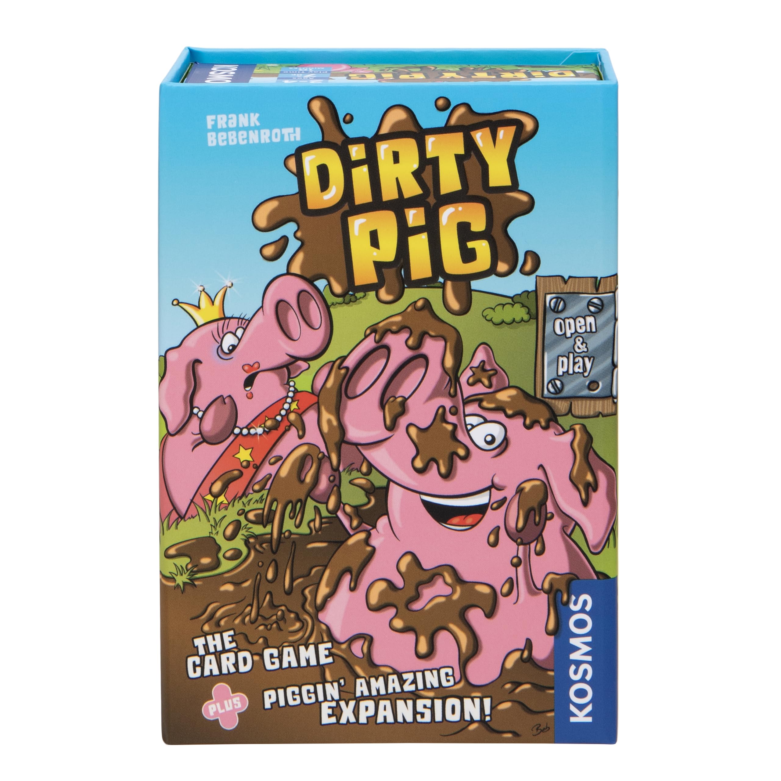 Thames & Kosmos Dirty Pig: Open & Play, Fun Card Game, Family Games for Game Night, Board Games for Adults and Kids, For 2 to 4 Players, Age 7+, Pink, Brown, Blue