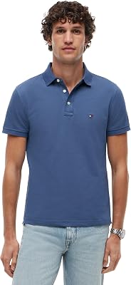 Herren Poloshirt Kurzarm 1985 Slim Fit, Blau (Aegean Sea), L