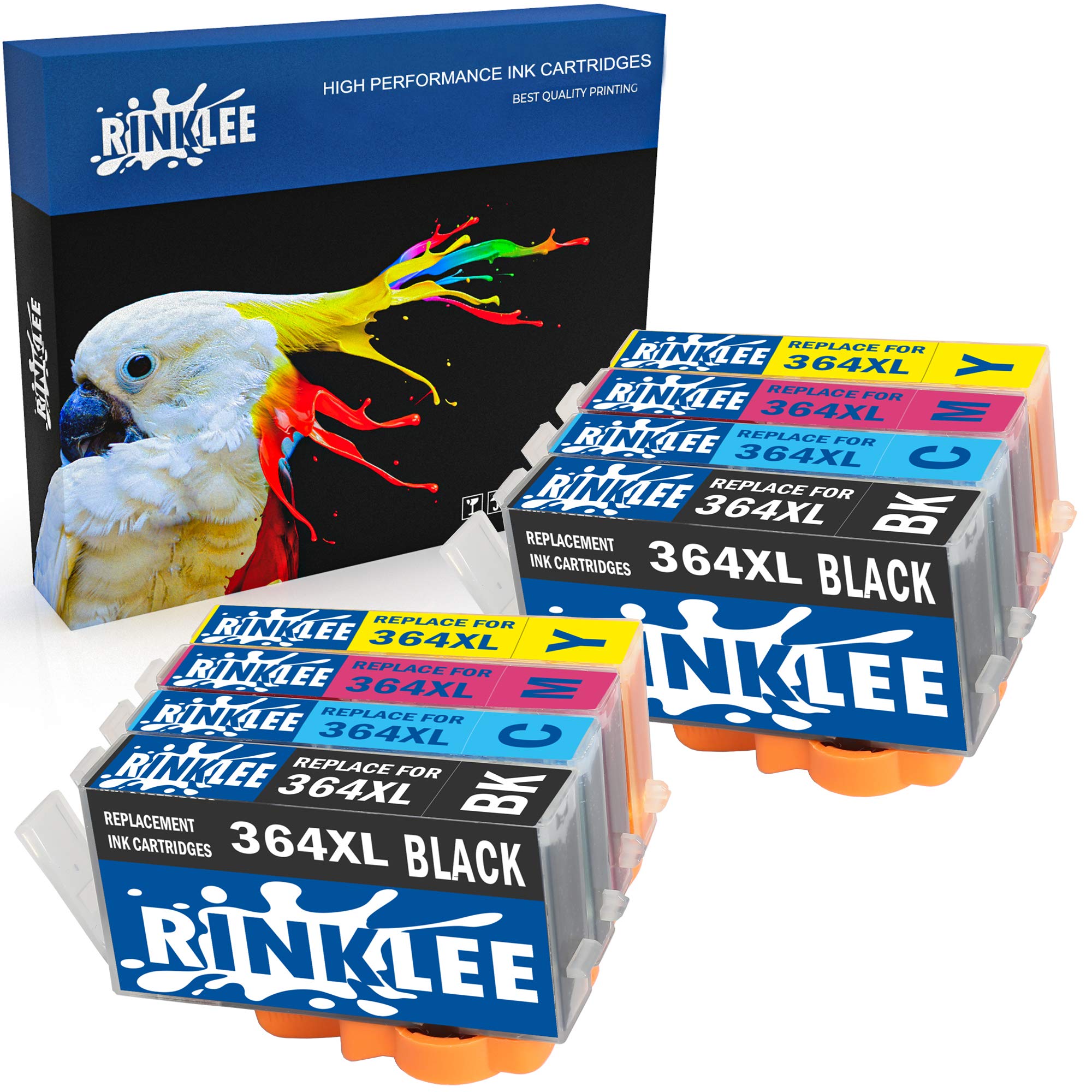 RINKLEE 8 Compatible 364XL 364 XL Ink Cartridges Replacement for HP Photosmart 5520 5510 6520 7520 7510 6510 B209a C6380 C309a Officejet 4620 Deskjet 3520 3070A