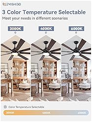 ZMISHIBO 72 inch Large Ceiling Fans with Lights and