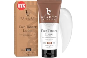 BEAUTY BY EARTH USA Made with Natural & Organic Ingredients Face Tanner - Face Self Tanning Lotion, Non Toxic Self Tanner for Face, Gradual Tan Lotion, Sunless Moisturizer for Fake Tan for Women & Men